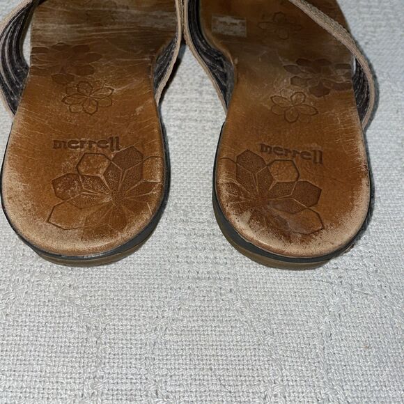 Merrell Women’s Casual Sandals Size 8 M Brown Leather Beach Cruise Island - Picture 10 of 12